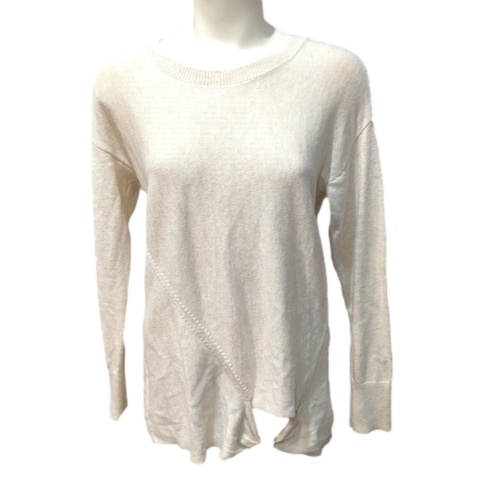Loft White Sweater with Bottom Tie